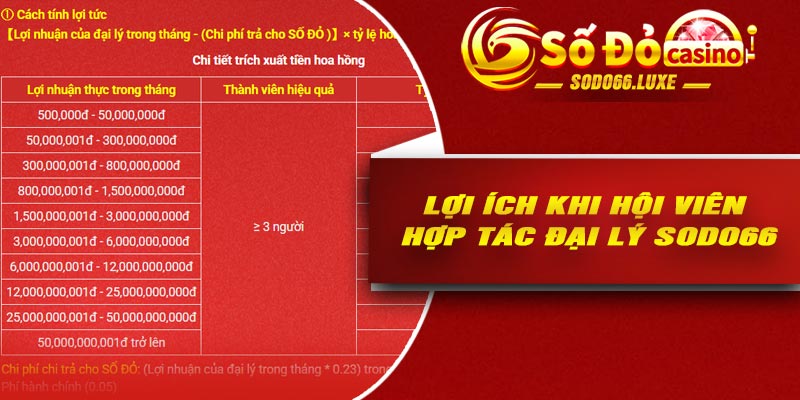 Lợi ích khi hội viên hợp tác đại lý Sodo66